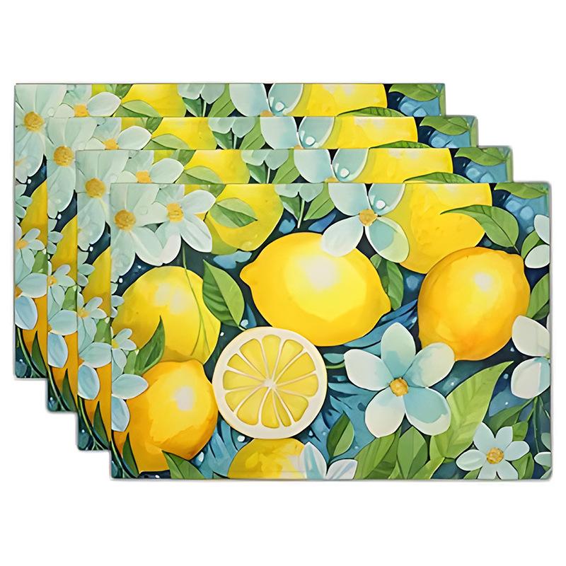 Linen Meal Mat for Spring and Summer, Sunflower Flowers Kitchen Decoration, Dining Table Insulation and Anti Fouling Mat