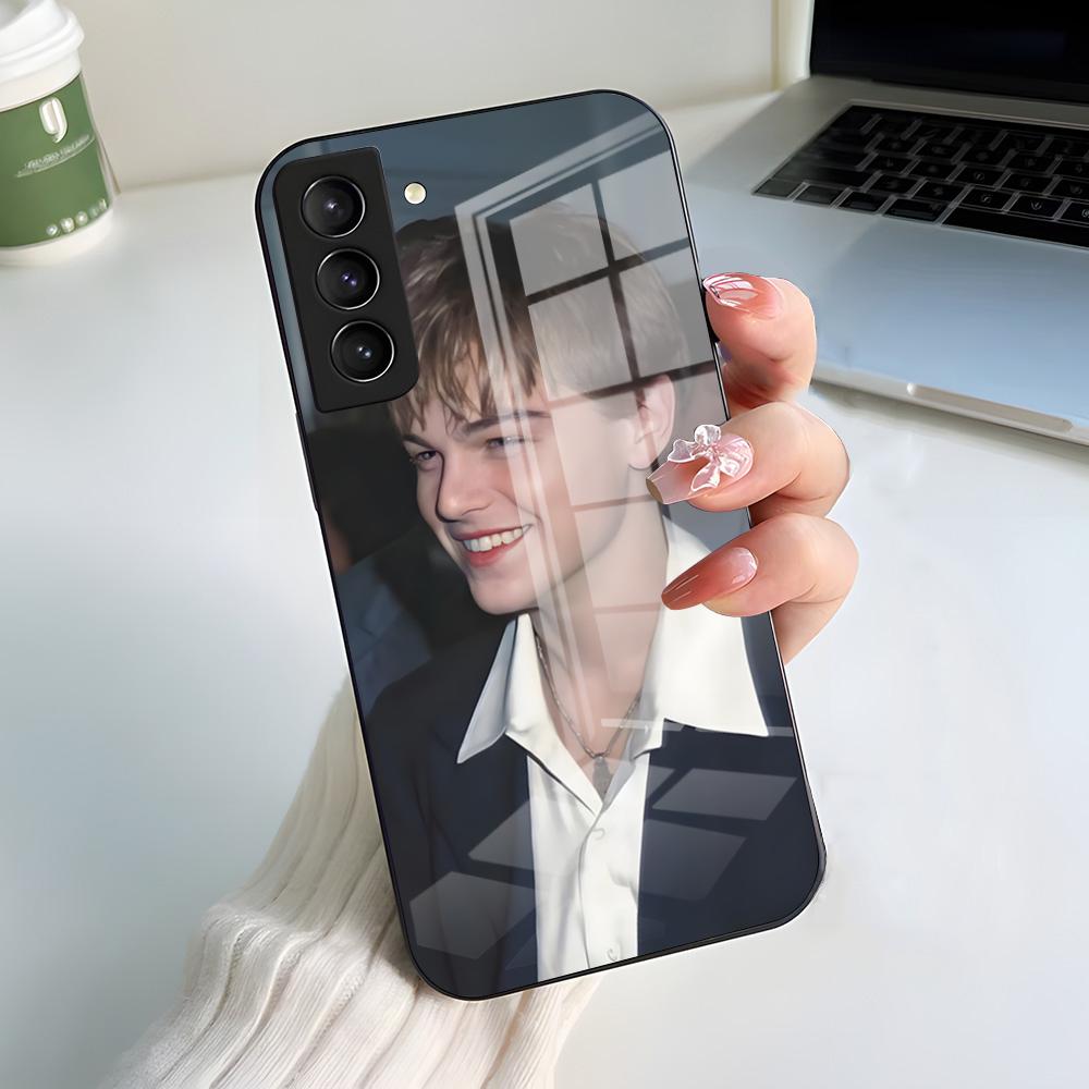 H-handsome L-Leonardo Phone Case For Samsung S26 S25 S24 FE S23 S22 S21 Plus S20 Ultra Note20Ultra Black Glass Cover