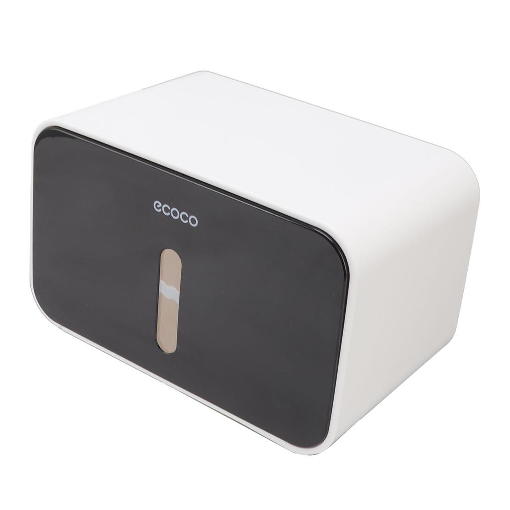 Toilet Paper Roll Box Cover Waterproof Punch Free Prevent Corrosion Wall Mounted Bathroom Tissue Holder Black