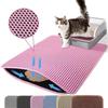Tappetino Lettiera Gatto Doppio Strato Animali Domestici Antiscivolo Grande Tappetino Filtrante Lettiera Animali Domestici Resistente all'Usura Impermeabile Antiscivolo Tappetino Lettiera Gatto