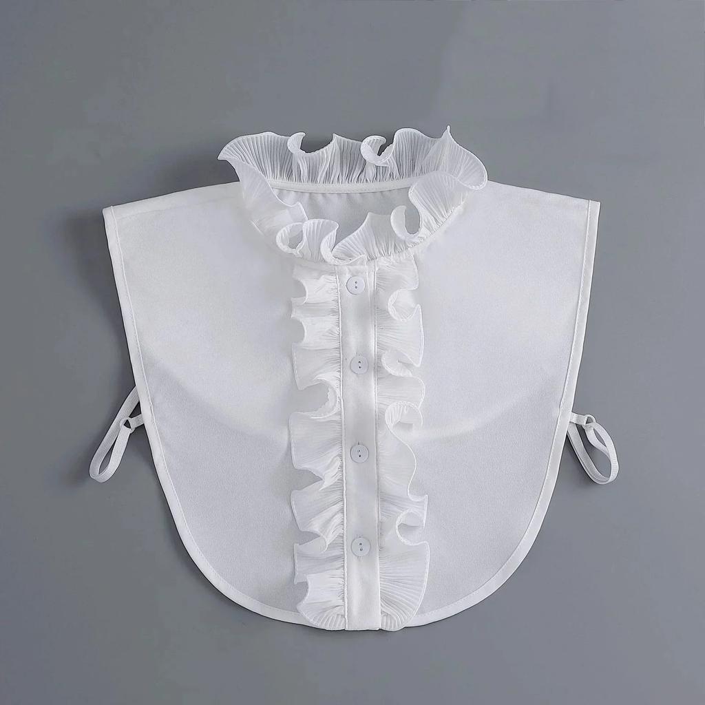 Formell falsk krage dame broderi fuskekrage halvskjorte bluse falske krager genser skjorte avtakbare krager tilbehør