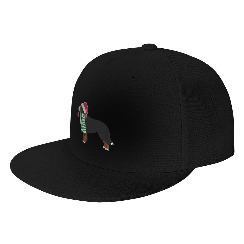 Fashion Bernese Mountain Dog Holiday Christmas Dog Flat Brim Sun Hat Light Vintage Cap For Women