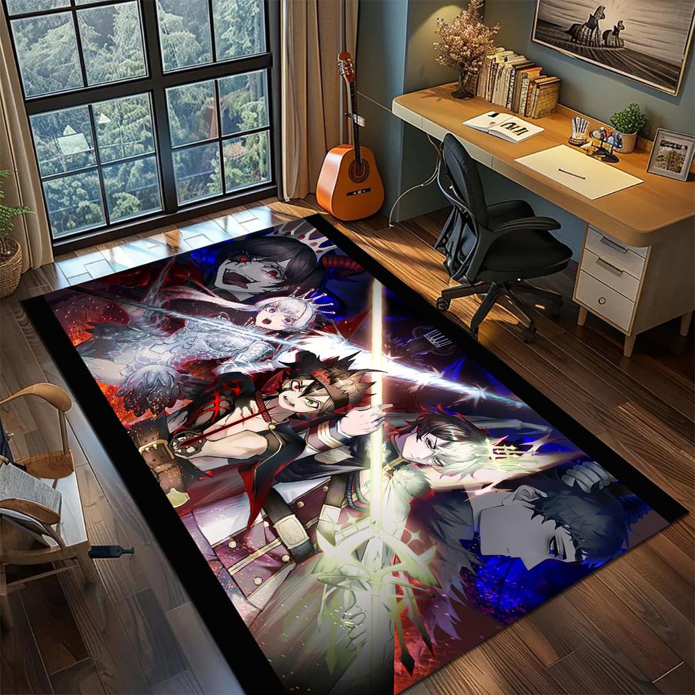 Black Clover Printed Rug Carpet Non Slip Washable Floor Mat for Gamer Room Large Area Rug Home Decor Bedside Carpet -xia01
