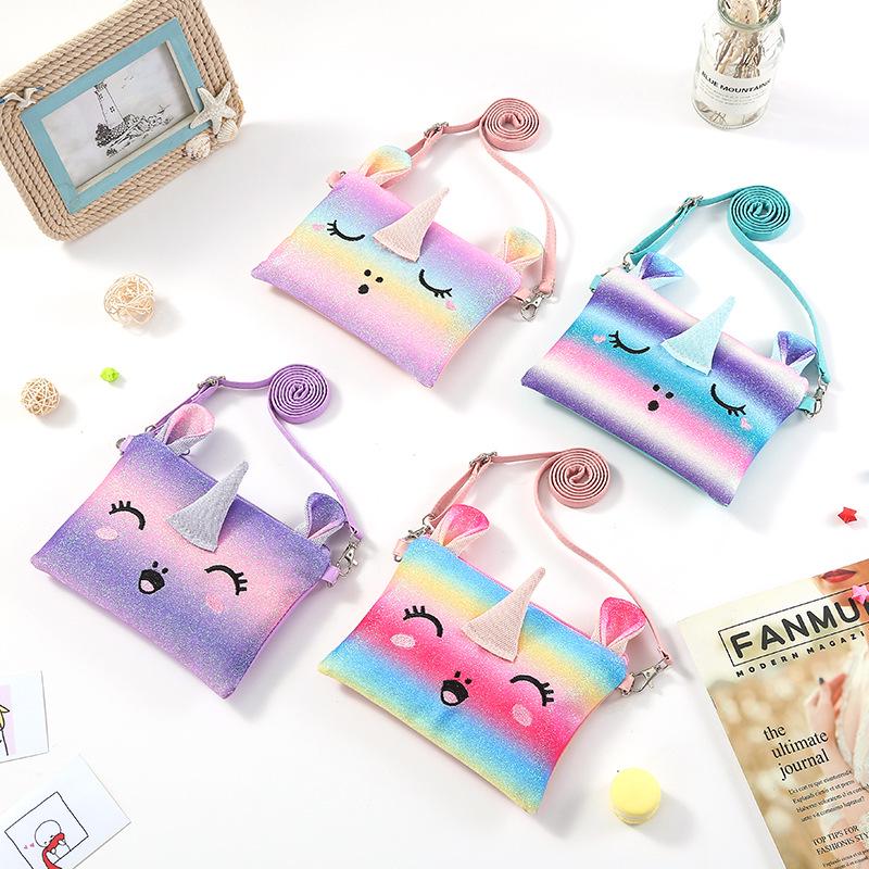 Niedliche Einhorn Plüsch Umhängetasche für Kinder - Meerjungfrau Münzbörse für Mädchen im Kindergarten.