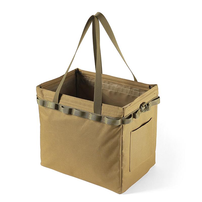 Camping Storage Bag Large Capacity Multifunctional Collapsible Utility Tote Bag for Picnic Travel Car Khaki