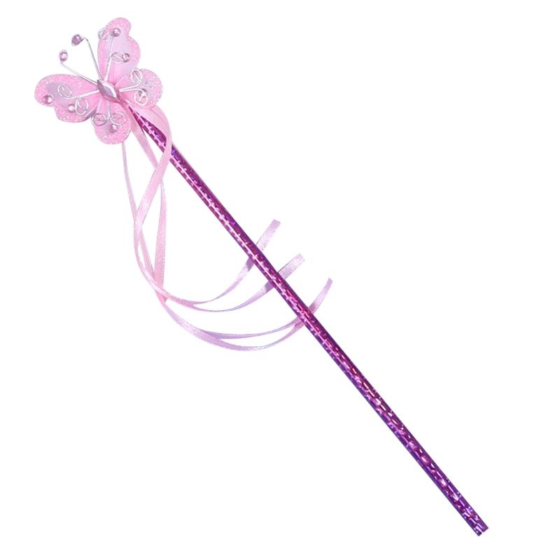 Butterfly Magic Stick Princess Cosplay Props Little Girl Character Costume Accessory for Children Girl Kindergarten