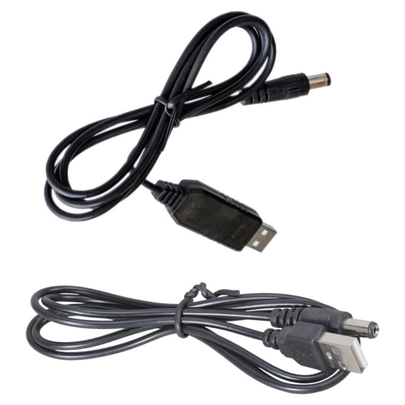 Functional USB to DC5521 Step Up Converters Cable 5V to 9V/12V Power Supply Cable for DIY Projects Networking Devices