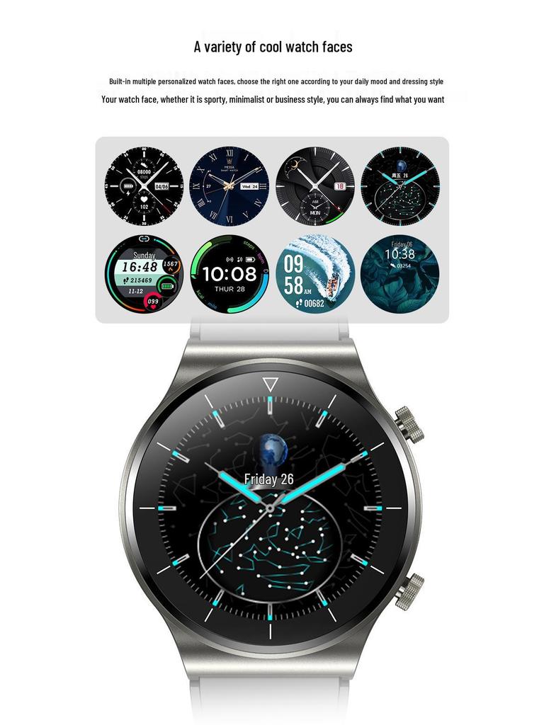 2025 GT4 Smartwatch: Bluetooth Calling & Music, Heart Rate & Blood Pressure Monitoring, Multifunctional Sports Pedometer