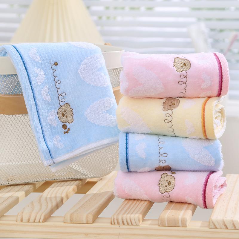 KIDS Soft Children's Cotton Towels Family Children Wash Face Towels Cute Cartoon Bear Face Hand Towel Bathrobe Home Textile Moon