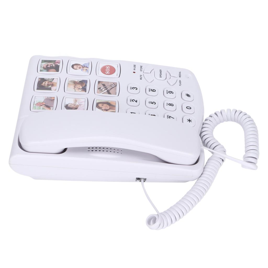 LD‑858HF Big Button Telephone Amplified Photo Memory Corded Landline for Seniors Elderly