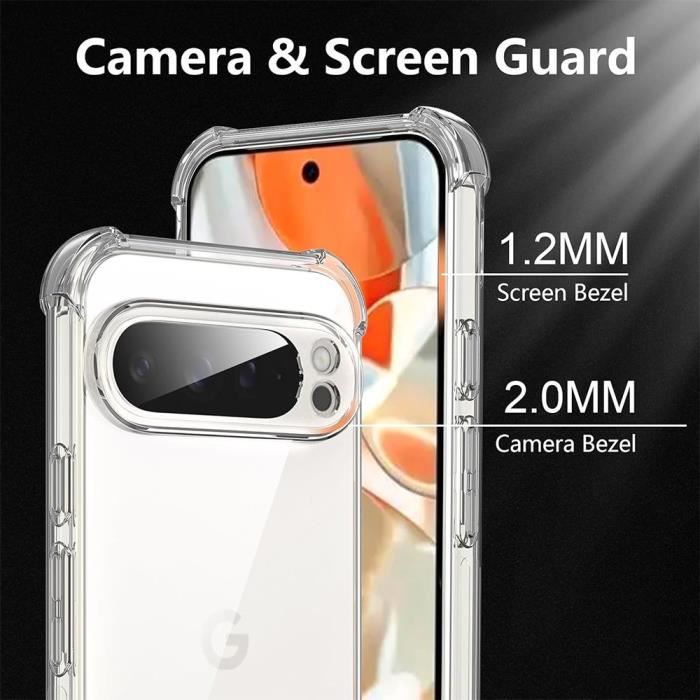 Coque pour Google Pixel 9 Pro XL - Silicone Antichoc Anti Rayures Transparent Slim Coins Renforcés