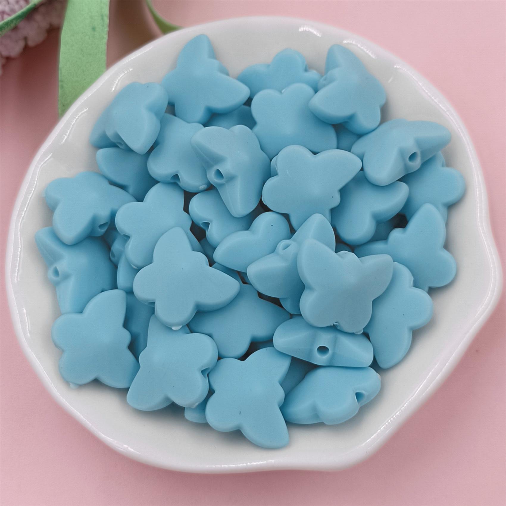 

Свободные бусины ручной работы Бусины-бабочки (14-10)* 12 мм 50 шт. DIY ювелирных изделий ожерелья браслеты модные резиновые синий