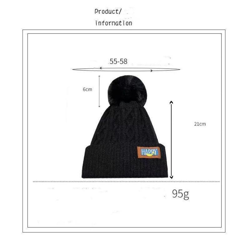 1PC Winter New Velvet Warm Knitted Hat Korean Edition Cold Hat Fashionable and Simple Face Showing Small Knitted Women's Hat