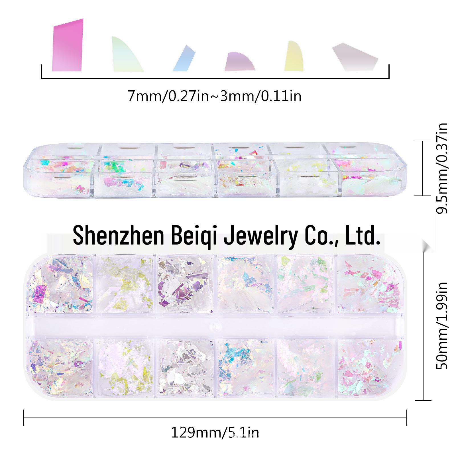 Aurora Iridescent Nail Art Glass Fragments & Resin Decorations