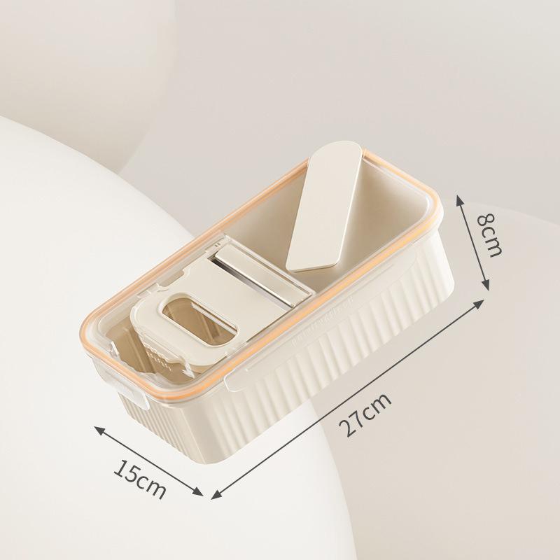 

Контейнеры Версия Пищевая Кухня Большая Вместимость Капусторезка Контейнер для Хранения Домашний Герметичный Хранение Свежести Организация бежевый