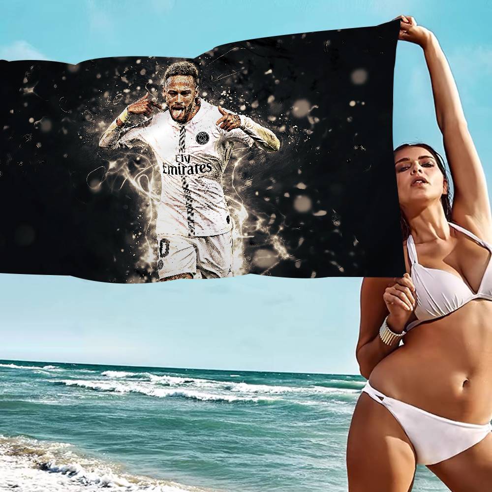 N-Neymar Jr Stella del Calcio Asciugamano da Bagno Microfibra Morbido Assorbente Traspirante Per Bambina Bambini Decorativo Cartone Animato Asciugamano da Spiaggia