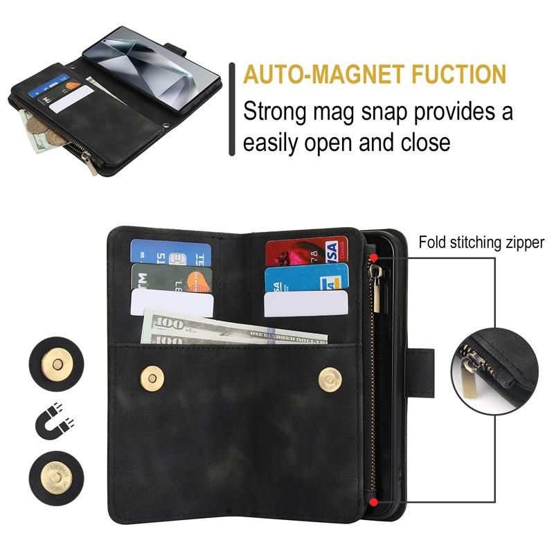 Crossbody Strap&Lanyard Case for Samsung Galaxy S25 Ultra Edge S24 Plus S23 FE S22 S21 S20 Note 20 Card Holder Pu Leather Wallet