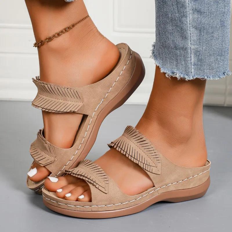 2025 Brand Ladies Shoes Basic Women's Slippers Plus Size Best Seller Casual Slippers Women Summer Open Toe Flat Slippers