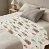 Lightweight Flannel Throw Blanket – Cartoon Animal Pattern, Soft Fleece, Cozy Home Decor for Sofa Naps, Halloween & Christmas