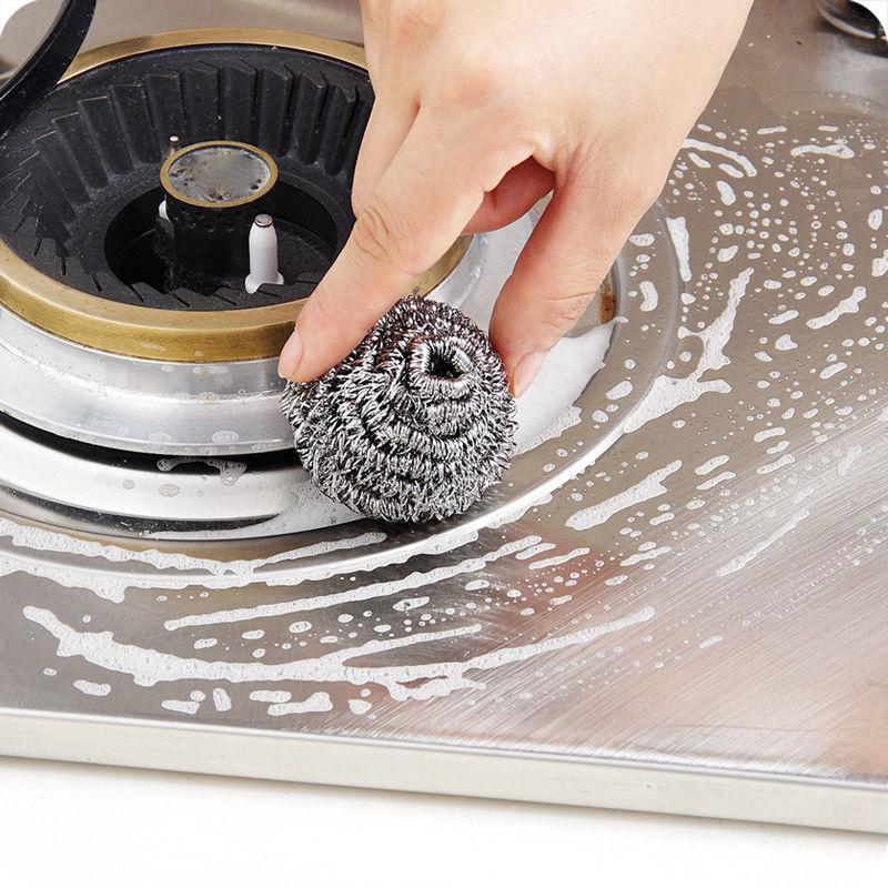 4Pcs/set Stainless Steel Cleaning Sponge for Scrubbing Pots and Pans.