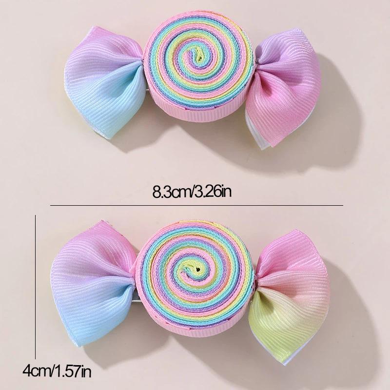 1Pair Valentine'S Day Children'S Sweet Lollipop Hair Clip Butterfly Bow Hair Accessory Cute Headwear Hairpin