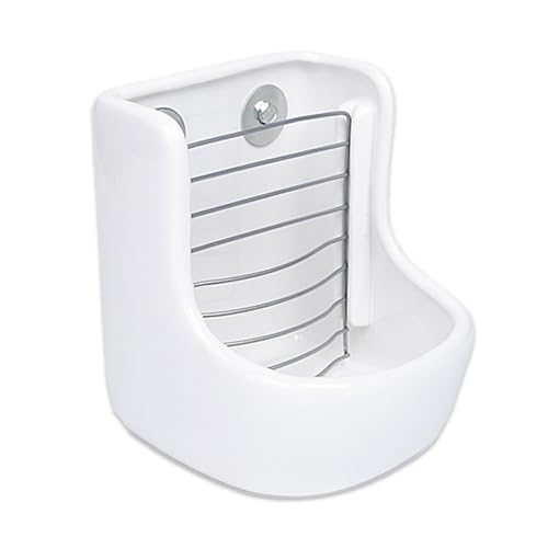

Nicheez Ceramic Hay Feeder Pot for Rabbits and Small Animals, Corner Type, Fixed (White)