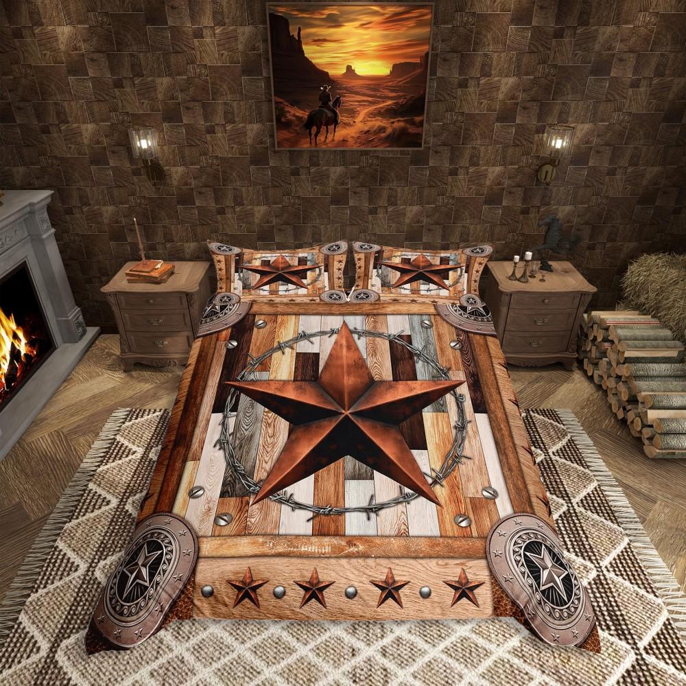 Homewish Rustikales Bauernhaus Bettwäsche-SetCowgirl Cowboy Bettwäsche-SetSüdwestliches Thema Bettwäsche-Set