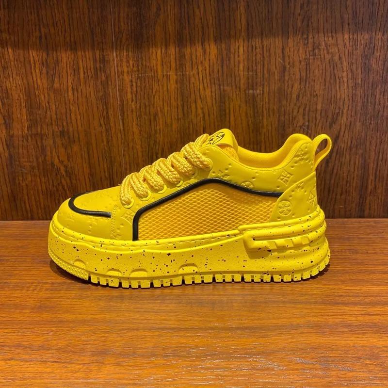 Thick baseplate shoes men's new side mesh casual shoes fashion versatile board shoes viral trends sports shoes bread shoes