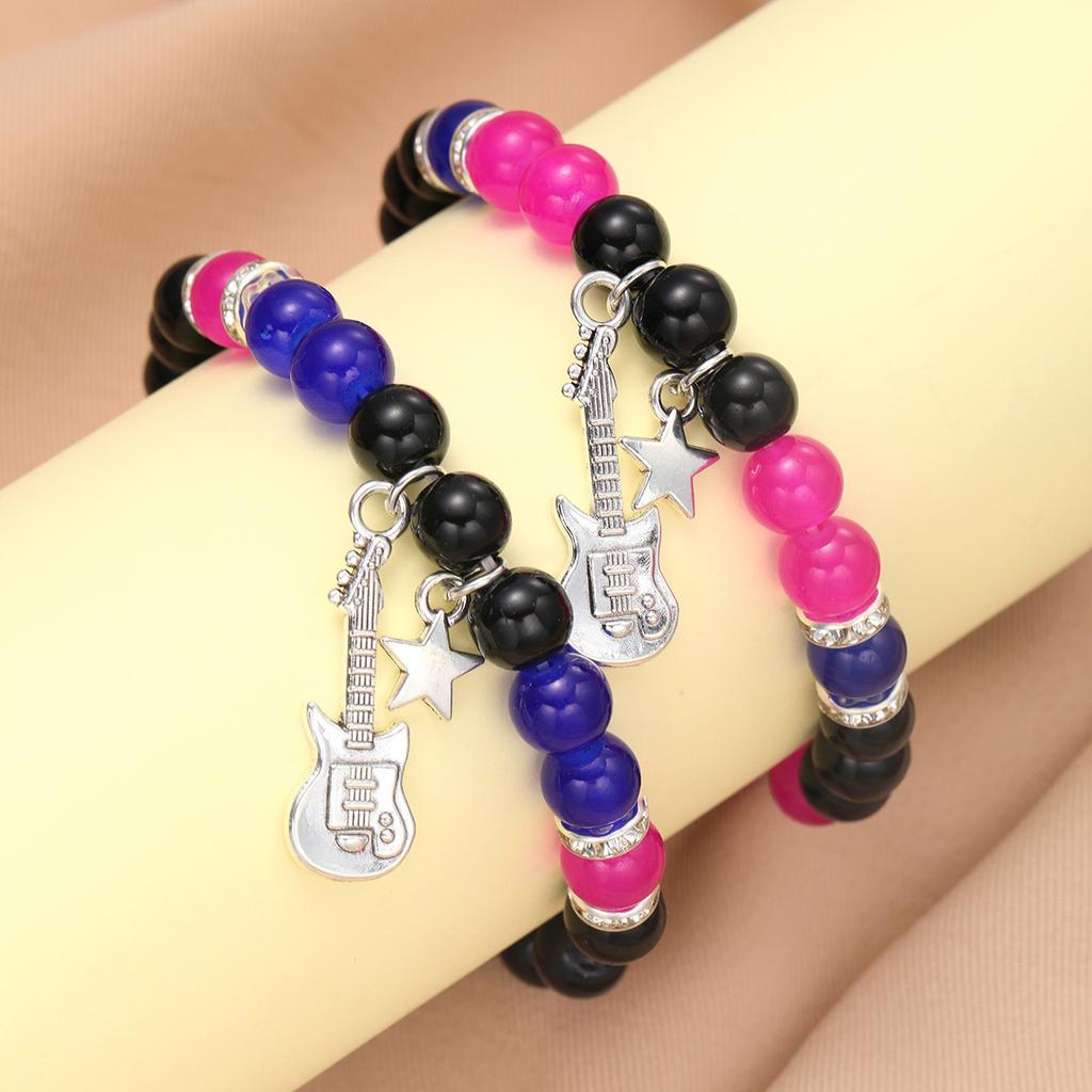 2Pcs/set Couple Beads Bracelet Tv Girl Matching Bracelets Who Really Cares Album Inspired Bracelets Friends Jewelry Gift