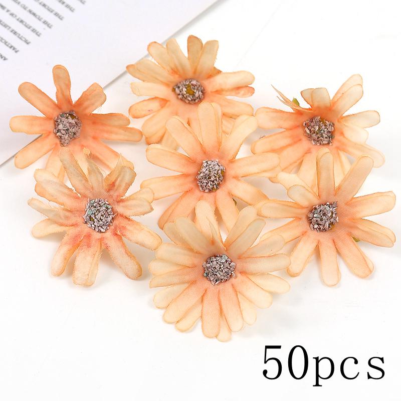 Orange Series Silk Artificial Flowers for DIY Headdress, Clothing Accessories, and Decorative Straw Hat Embellishments.