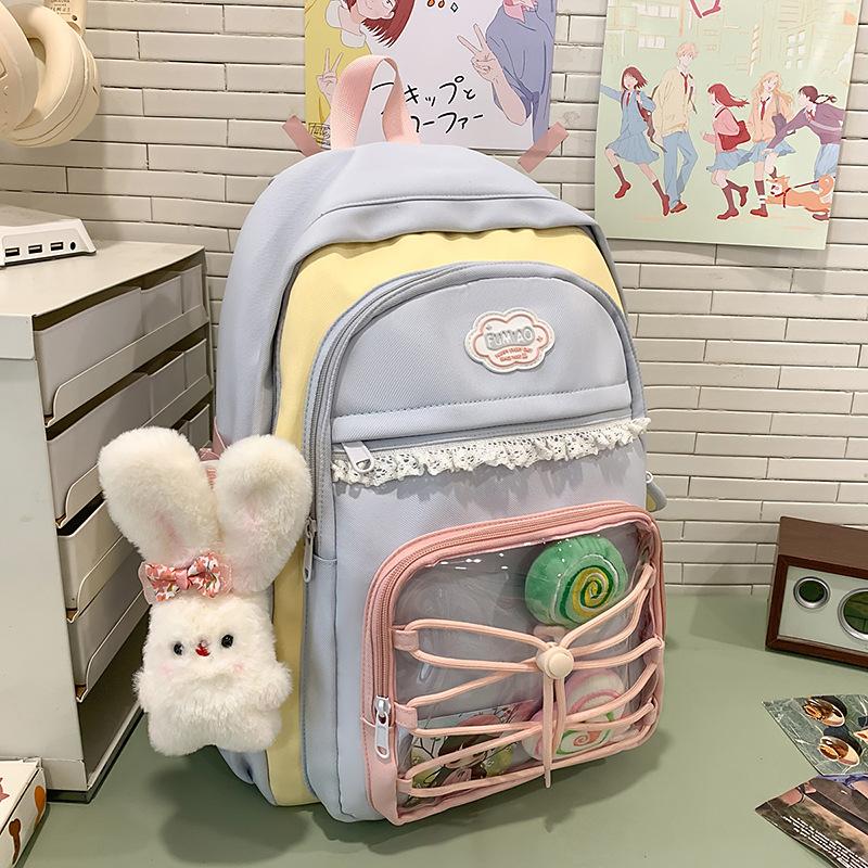 Schoolbag for Women Large Capacity High School Junior High School College Backpack Korean Style Trendy Travel Leisure Backpack College Backpack