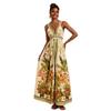 European, American and American Summer V-neck Positioning Printing Back Winning Fashion Dress D05