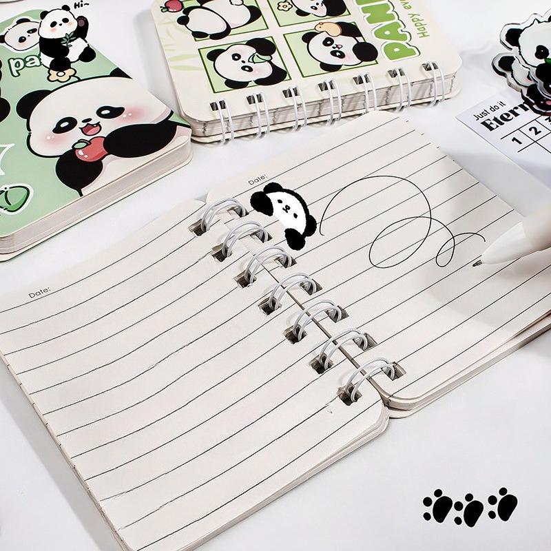 15Pcs Kawaii Cartoon Panda Spiral Notebook Cute Student Diary Journal School Memo Pad Planner Stationery Gift