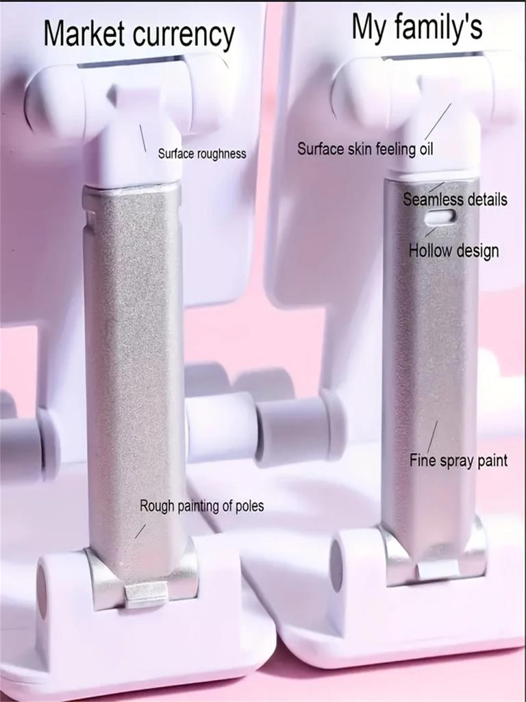 Folding Phone Stand Lazy Tablet Desktop Holder for Live Streaming & E-Learning - Telescopic Universal Portable Cell Phone Bracke