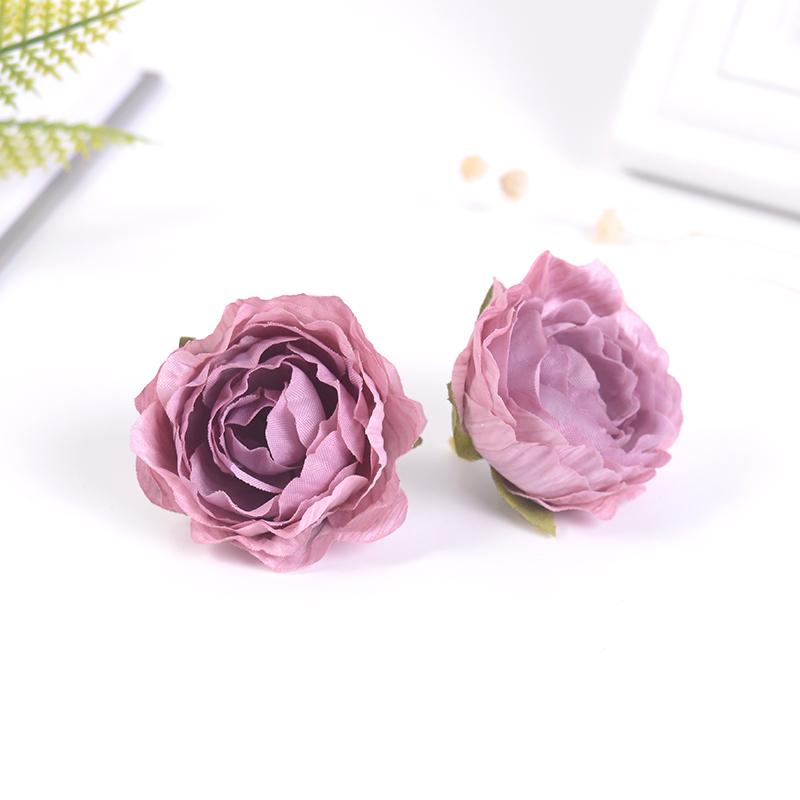 5/10PCs Rose Artificial Flowers 5CM Fake Flowers for Home Room Decor Garden Wedding Marriage Decoration DIY Gifts Accessories