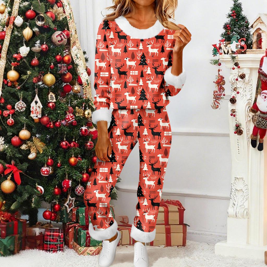 Women's Fashion Casual Homewear Fashion Casual Printed Cardigan Shirt Trousers Set