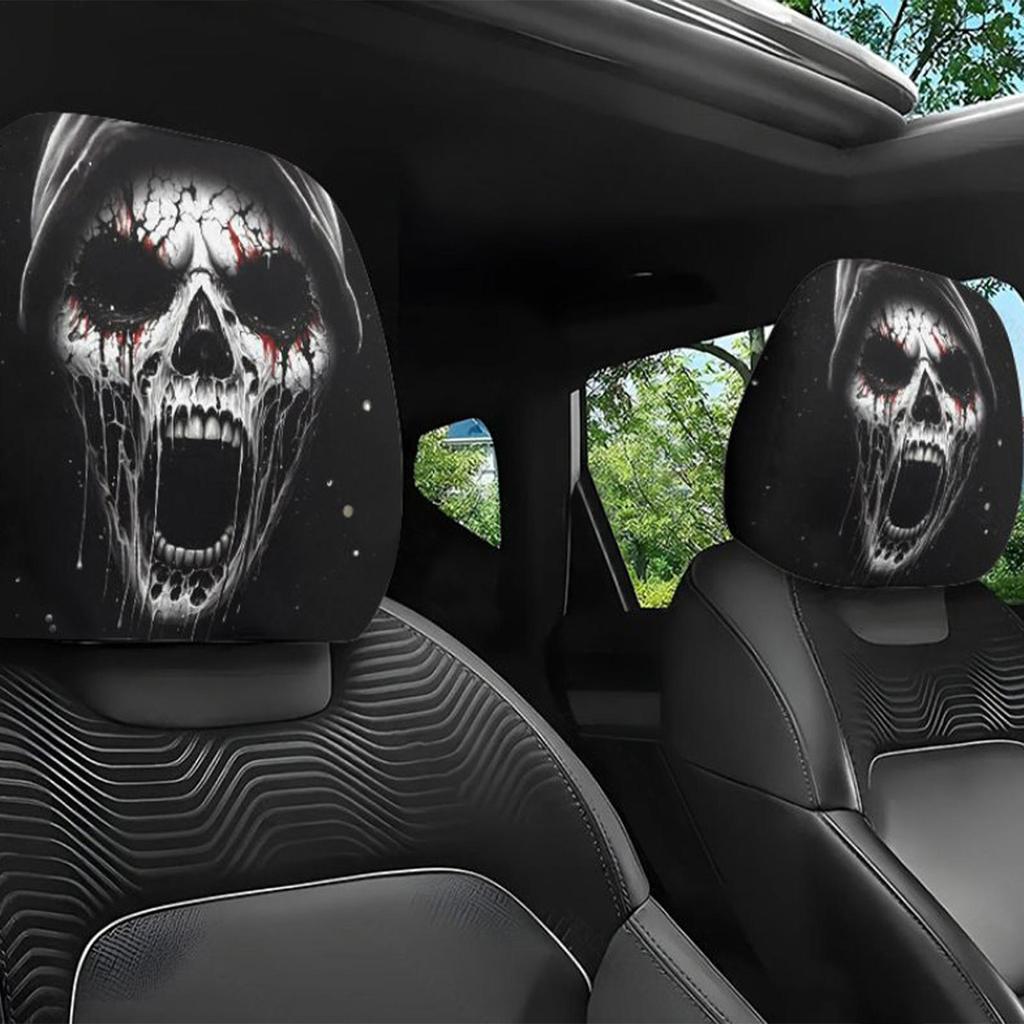 Car Headrest Protector Front Headrest Protector Decoration 2 Pieces Washable Reusable Automotive Interior Decorations For Sedan