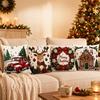 Skin-friendly Xmas Pillowcase Soft Cushion Cover 3D Illusion Christmas Pillow Covers  Home Decor