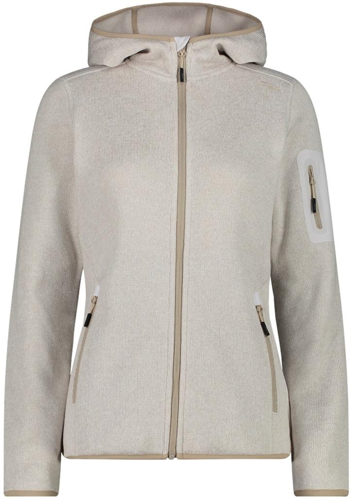 Куртка CMP Woman Fleece Jacket Fix Hood (3H19826) Jacket Knitted Melange Hoody (3h19826-04xt) vaniglia-bianco