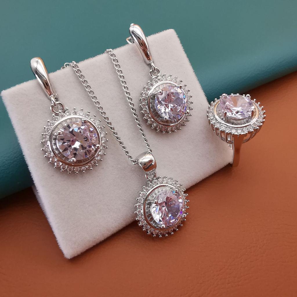 Full Diamond Zircon Colored Treasure Necklace Collarbone Chain Inlay Set Versatile Design