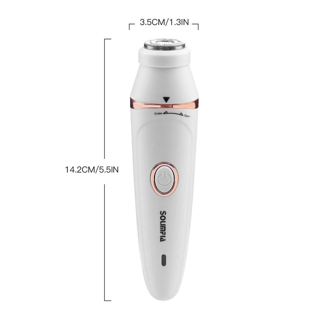 Solimpia 7-in-1 Women's Epilator and Multifunctional Hair Remover for Full-Body Use, Waterproof Shaver with Razor and Eyebrow Trimmer