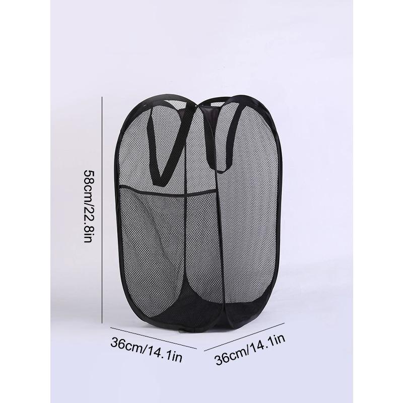 Large Capacity Foldable Dirty Clothes Basket Mesh Bathroom Storage Bucket Portable Organizer for Laundry