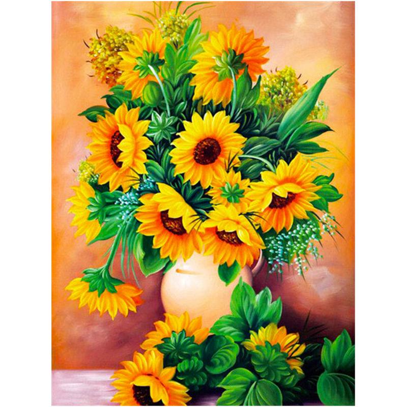 5D bricolaj pictură cu diamant floarea soarelui kit punct de cruce complet broderie mozaic flori imagine de strasuri cadou Home Decor