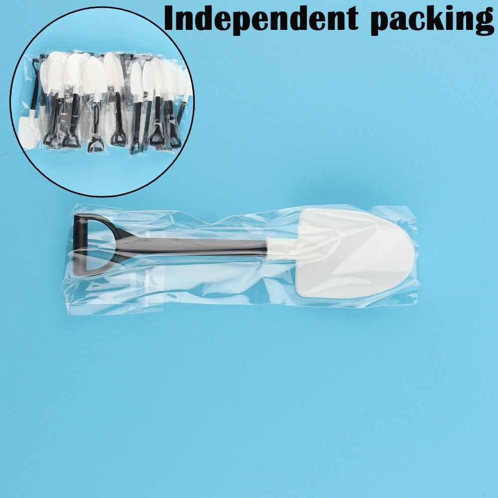 100 Pcs/lot Cute Plastic Party Cutlery Shovel Shape Dessert Stick Ice Cream Spoon Cake Scoop