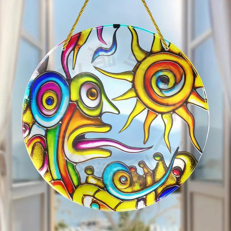 Neue Bohemian Stil Serie Innen- und Außenbereich Bunte Dekorative Acrylscheibe