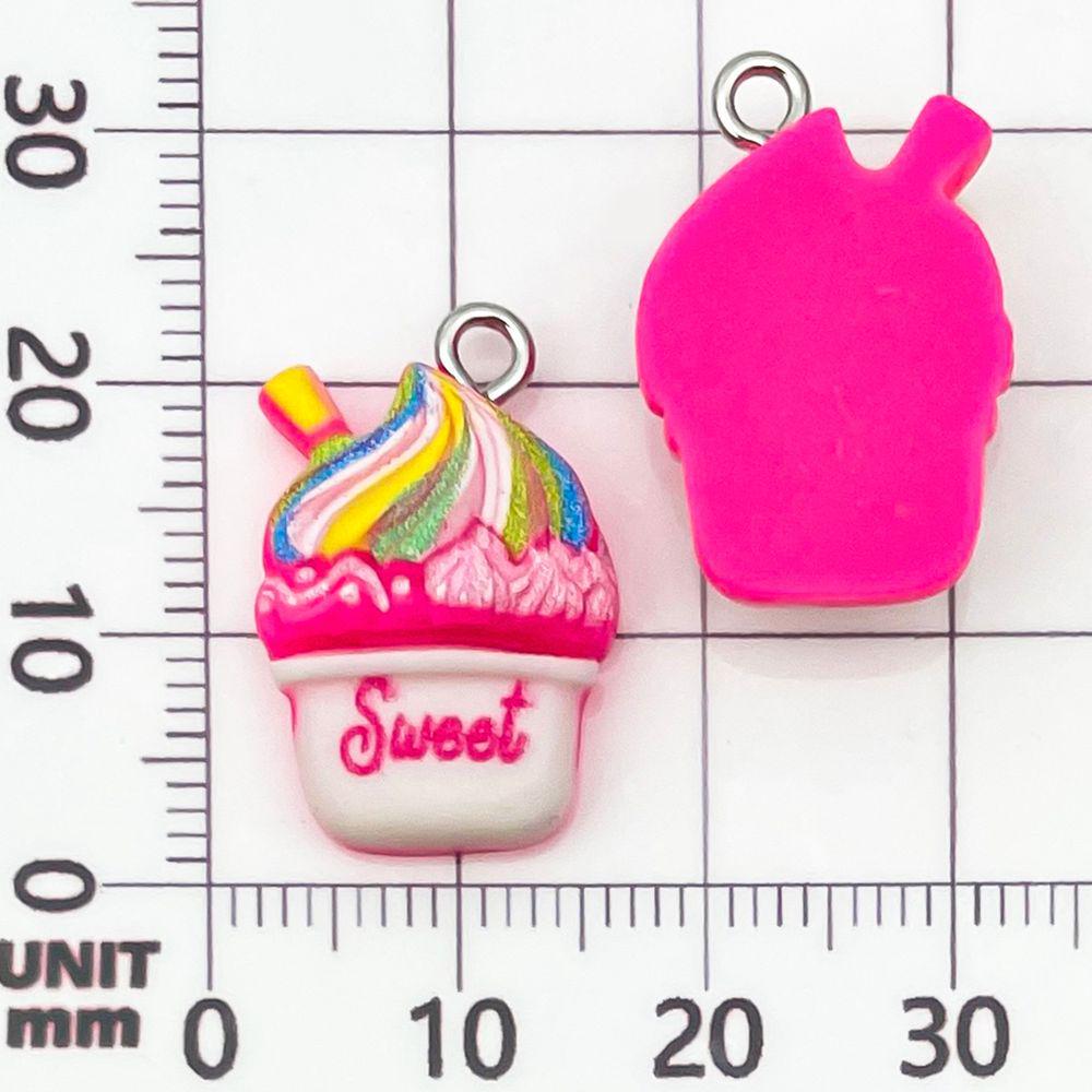 12-Color Resin Milkshake Ice Cream Cake Charms for DIY Jewelry