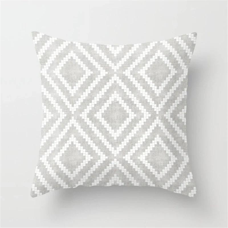 New Nordic Grey Geometric Pillow Covers Polyester Throw Pillows Cover Modern Fashion Livingroom Sofa Bed Cushion Cover 45X45cm