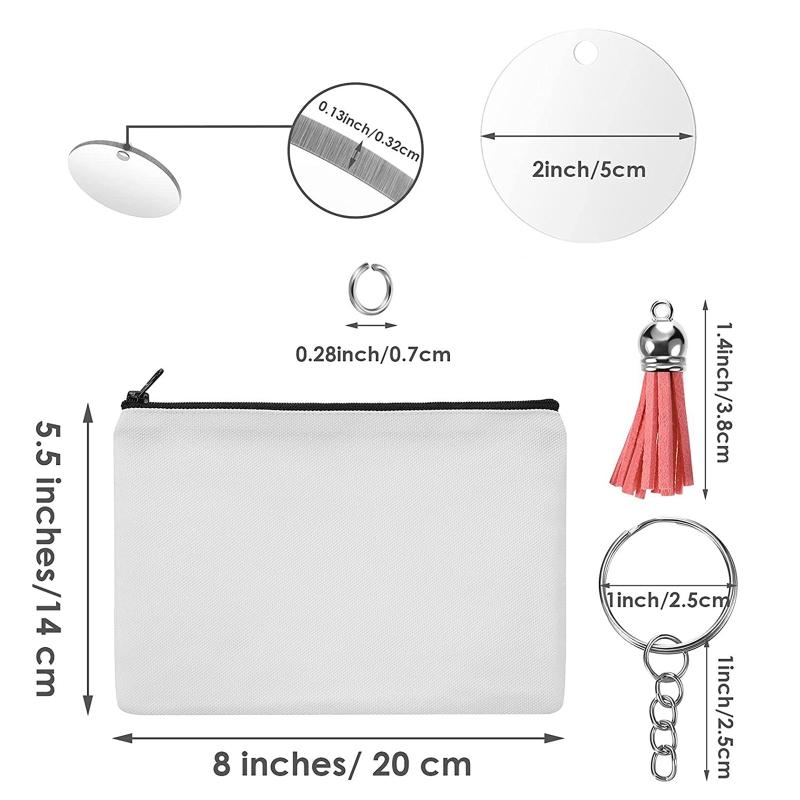 Thermal Transfer Blank Cosmetic Bag Zipper Clutch Bag Thickened Storage Bag Sublimation Blank Travel Pencil for Case