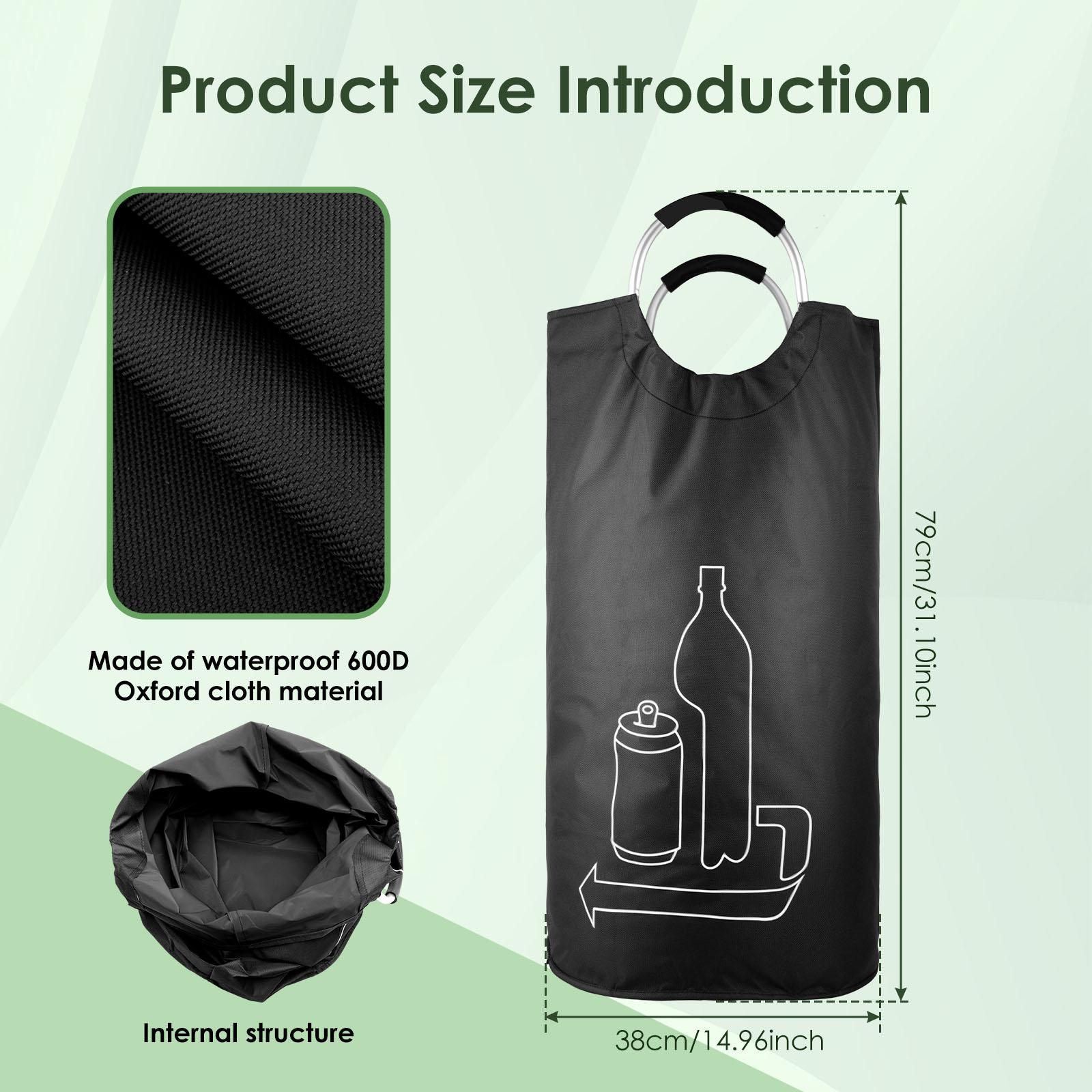 

2Pcs Empty Bottle Storage Basket Foldable Washable Large Capacity Kitchen Wastewater Bottle Collector Bag with Aluminum Handle