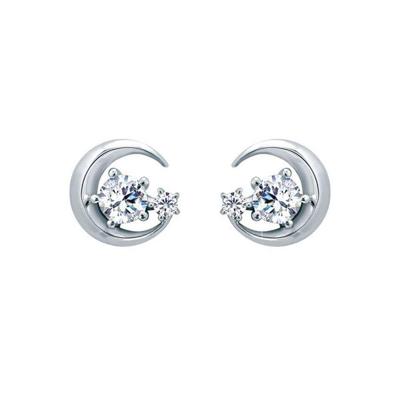 [Ost] Simulant Diamond 0.3Ct Moonlight Cubic Silver Earrings_Ots121902D